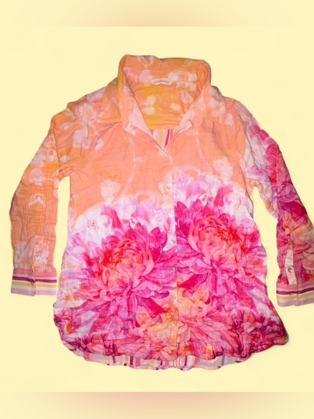 Soft Surroundings Floral Button Front Blouse - Size S
